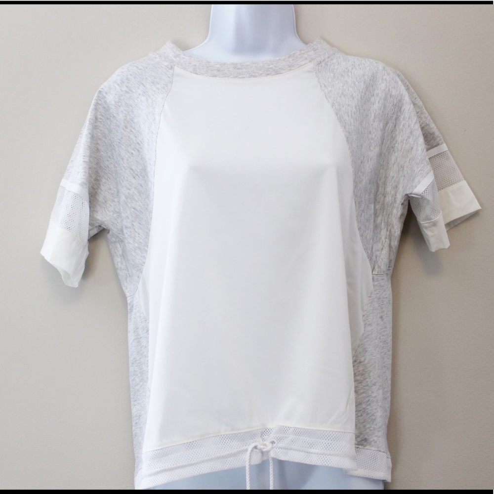 Nike Heather Gray and Ivory Panel Top  X-Small